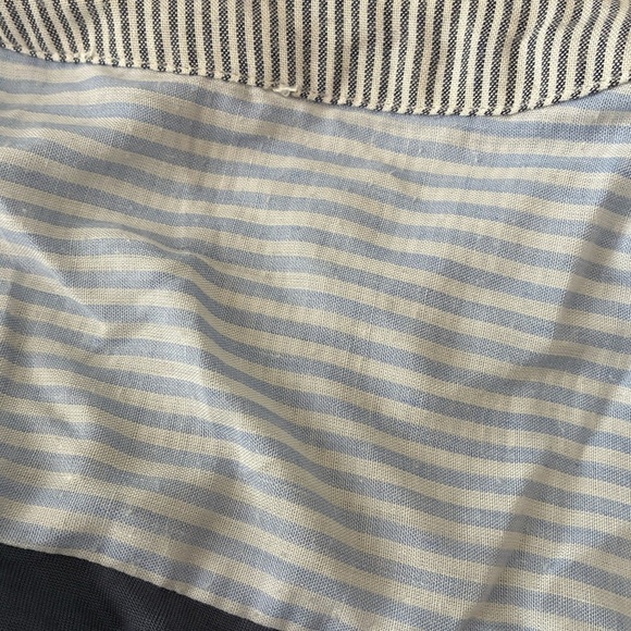 Mystree Blue Striped Floral Embroidered Button Down Shirt M - Picture 15 of 15